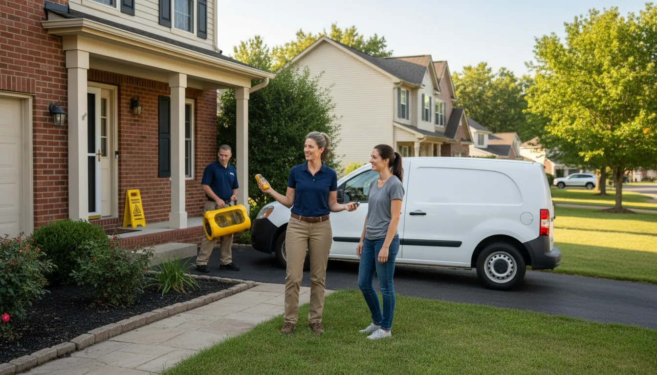 Residential water damage restoration in Steward, IL